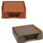 Leatherette Square Coaster Set